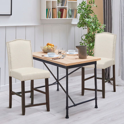 Dining Chairs Set of 2, Linen Upholstery, High Back