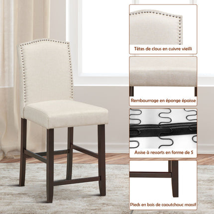 Dining Chairs Set of 2, Linen Upholstery, High Back