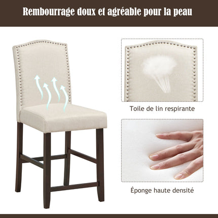 Dining Chairs Set of 2, Linen Upholstery, High Back
