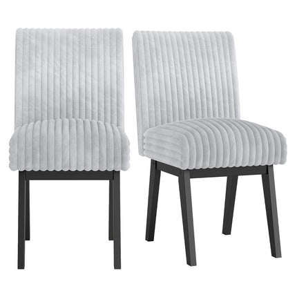 Dining Chairs Set of 2, Padded Seat, Rubberwood Legs, Gray