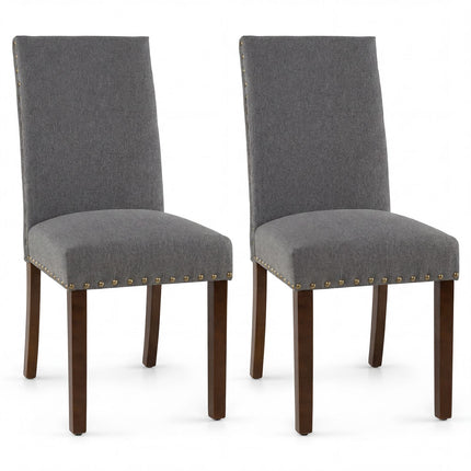 Dining Chairs Set of 2, Padded Upholstered, Gray