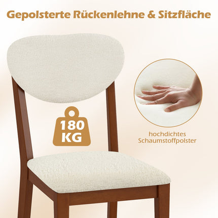 Dining Chairs Set of 2, Sherpa Upholstered, 180kg Capacity