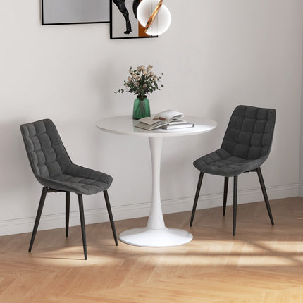 Dining Chairs Set of 2, Velvet Upholstered, Gray