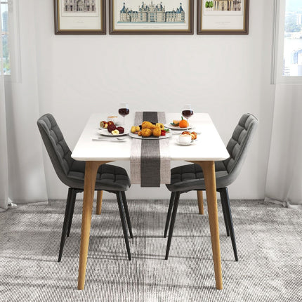 Dining Chairs Set of 2, Velvet Upholstered, Gray