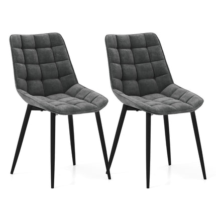 Dining Chairs Set of 2, Velvet Upholstered, Gray