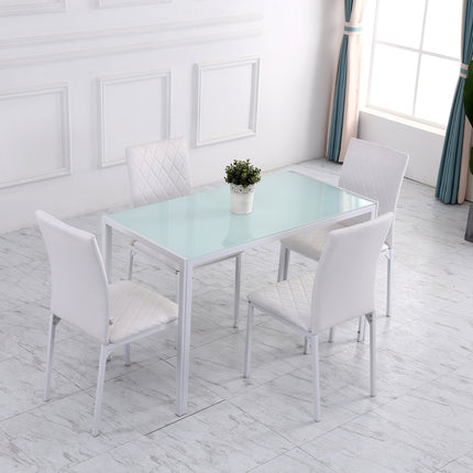 Dining Chairs Set of 4, Faux Leather, High Back, White