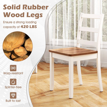 Dining Chairs Set of 4, Ladder Back, 400 lb Capacity
