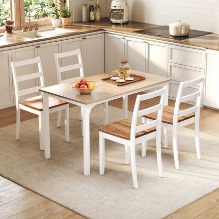 Dining Chairs Set of 4, Ladder Back, 400 lb Capacity