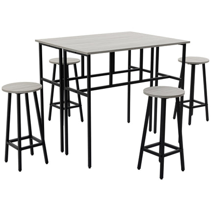 Industrial 6-piece dining room set with bar table and chairs