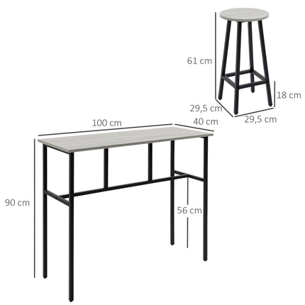 Industrial 6-piece dining room set with bar table and chairs