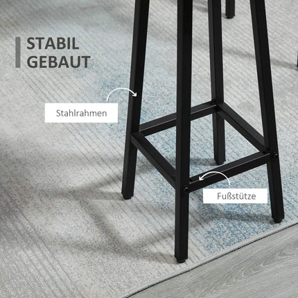 Industrial 6-piece dining room set with bar table and chairs