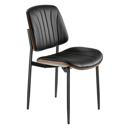 Dining Room Accent Chairs, Set of 2, PU Leather, Black