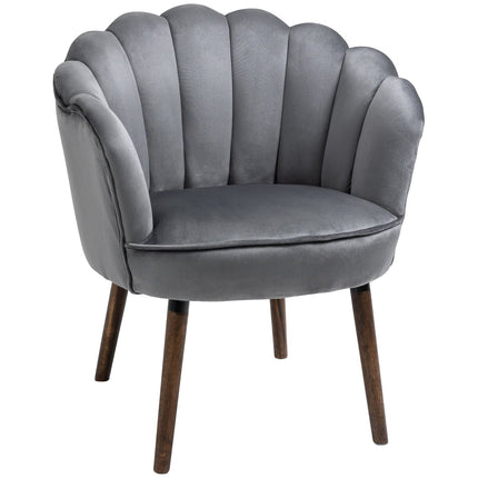 Dark gray polyester armchair with backrest, 66x72x79 cm