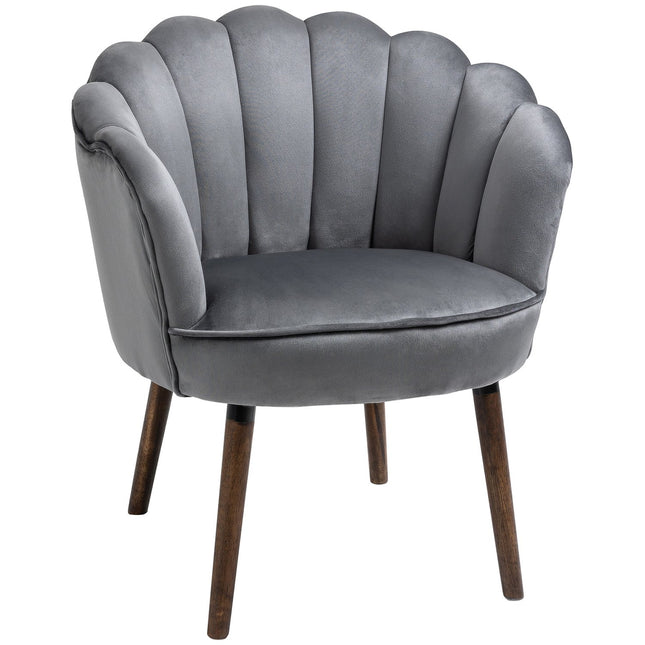 Dark gray polyester armchair with backrest, 66x72x79 cm