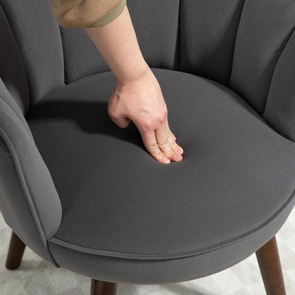 Dark gray polyester armchair with backrest, 66x72x79 cm