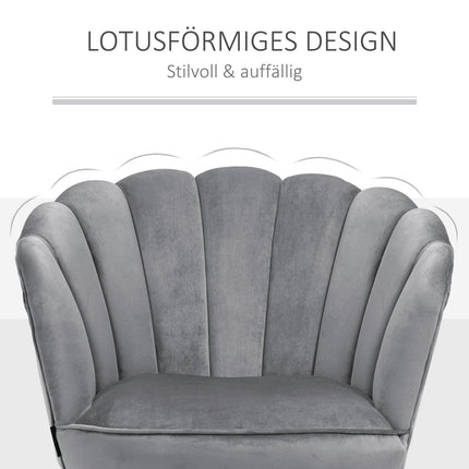 Dark gray polyester armchair with backrest, 66x72x79 cm