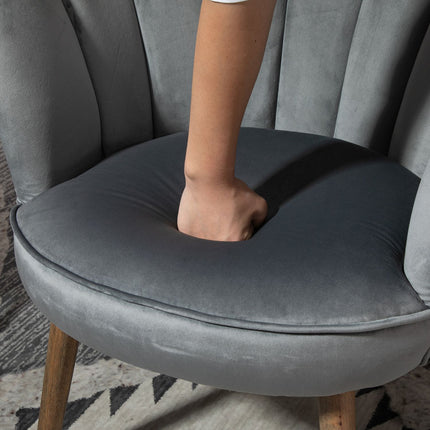 Dark gray polyester armchair with backrest, 66x72x79 cm