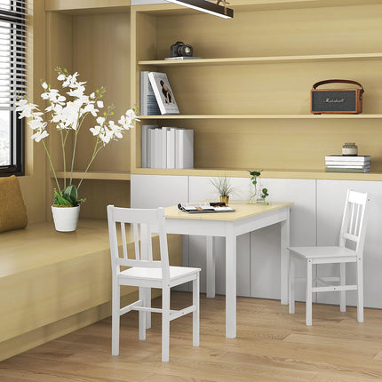 White Pine Wood Dining Chair Set of 2 - 41x47x86 cm