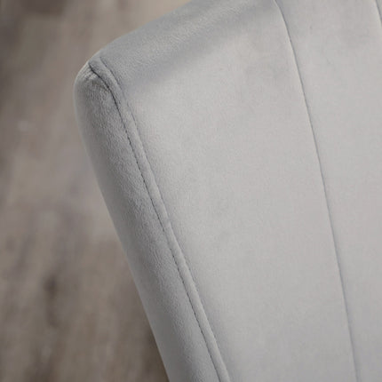 Gray velvet dining room chairs, set of 4 - Steel frame, 46x65x87 cm