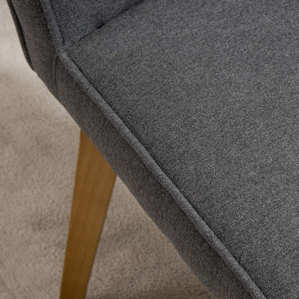 Dining room chairs, gray linen, foam padded, wood