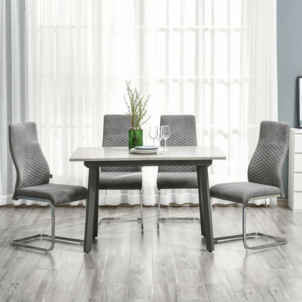 Velvet dining room chairs Set of 4, Steel frame, Grey