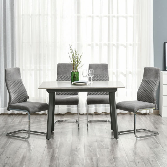 Velvet dining room chairs Set of 4, Steel frame, Grey