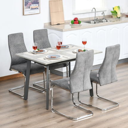 Velvet dining room chairs Set of 4, Steel frame, Grey
