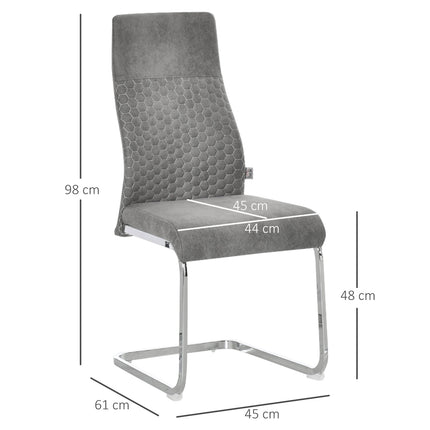 Velvet dining room chairs Set of 4, Steel frame, Grey