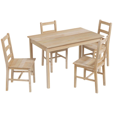 5-piece dining room set in solid wood, space-saving design