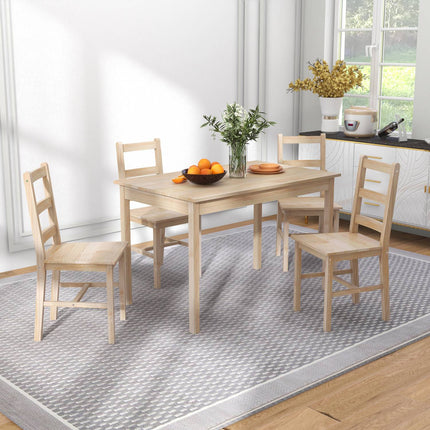 5-piece dining room set in solid wood, space-saving design