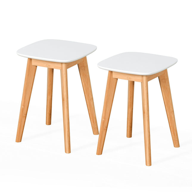 Eetkamerstoelen, set van 2, met bamboe poten