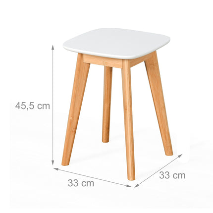 Dining Stools, Set of 2, Bamboo Legs