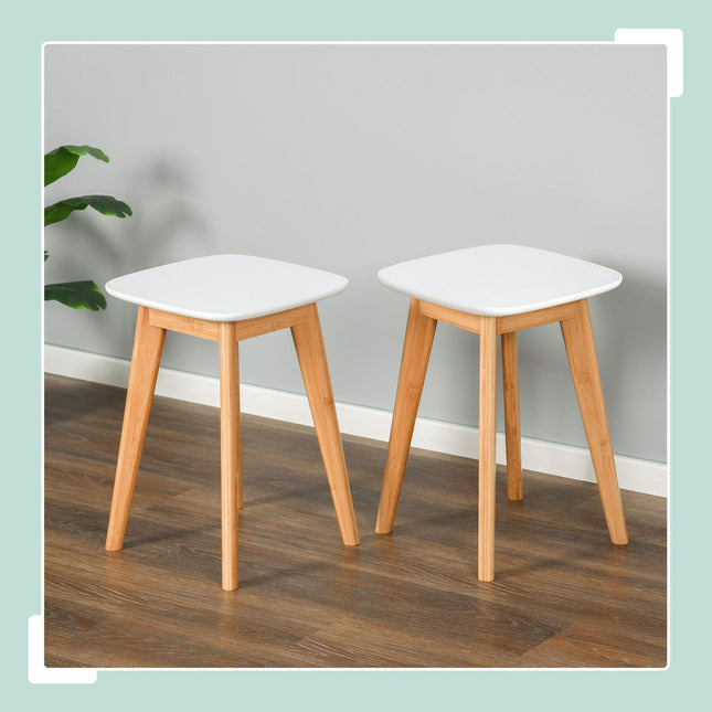 Eetkamerstoelen, set van 2, met bamboe poten