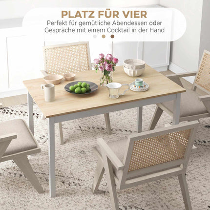 Dining Table 120 x 75 cm, Farmhouse Pine Wood, Seats 4