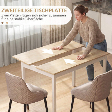 Dining Table 120 x 75 cm, Farmhouse Pine Wood, Seats 4