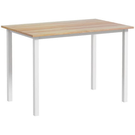 Extendable dining table for 6, steel frame, brown finish