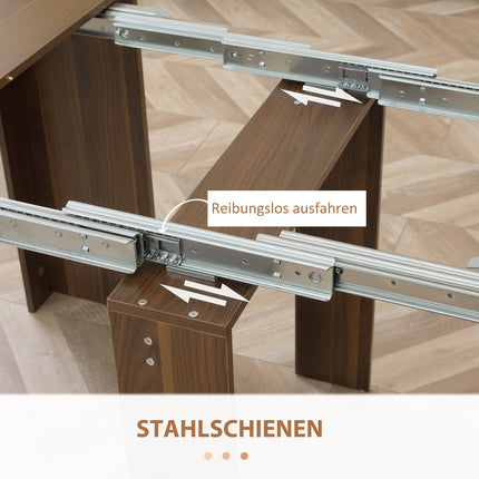 Modern extendable brown dining table, 180 x 85 cm