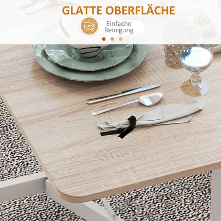Expandable dining table in oak with wheels - Seats 4-6