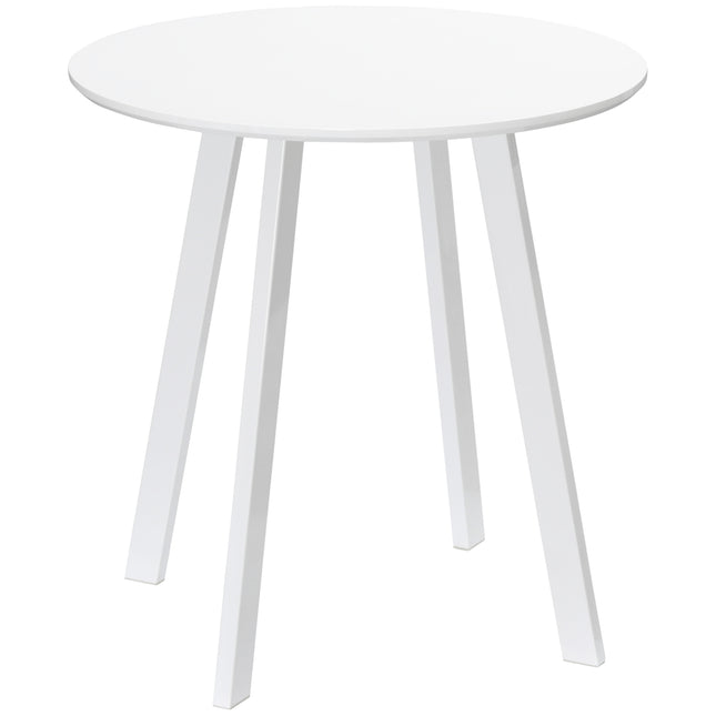 Round dining table, white, bevelled legs, 72 cm