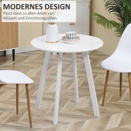 Round dining table, white, bevelled legs, 72 cm