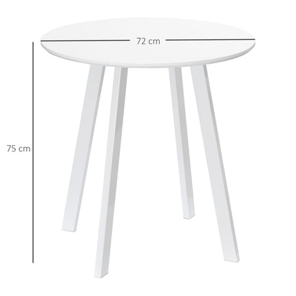 Round dining table, white, bevelled legs, 72 cm