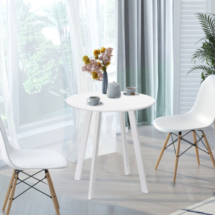Round dining table, white, bevelled legs, 72 cm