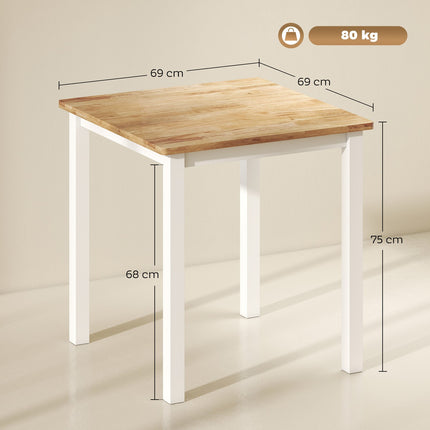 Dining Table for 4, Rubberwood, Oak Finish