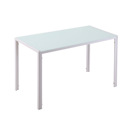 Dining Table for 4, Tempered Glass Top, Metal Legs