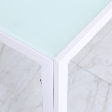 Dining Table for 4, Tempered Glass Top, Metal Legs