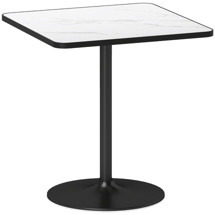 Dining Table for 4, White Marble Top, Metal Base