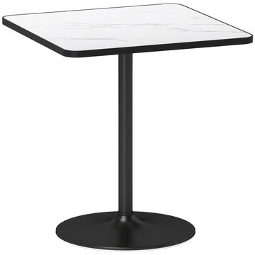 Dining Table for 4, White Marble Top, Metal Base