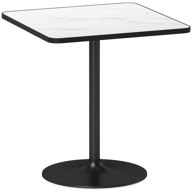 Dining Table for 4, White Marble Top, Metal Base