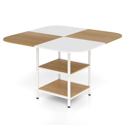 Dining Table with Shelves, 120x120 cm, Seats 4