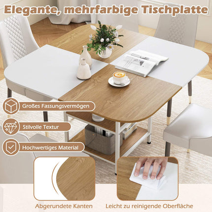 Dining Table with Shelves, 120x120 cm, Seats 4
